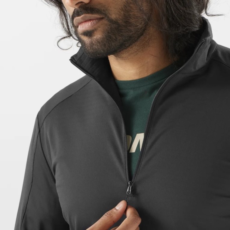 Sudaderas Salomon Essential Lightwarm Half Zip Hombre Negros | MX VESB852